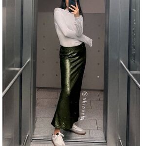 Zara Sequin Midi Skirt